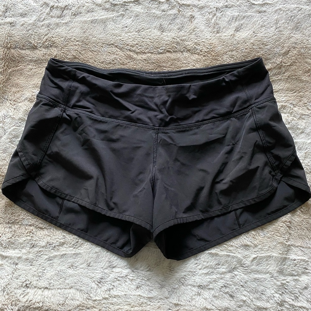Black lululemon running shorts